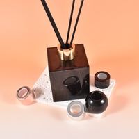 Flacon diffuseur de parfum carré gris de luxe avec estampage à chaud, en verre vide unique pour huiles aromatiques et aromathérapie, avec emballage
