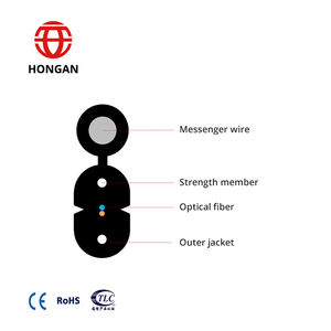 1 <span class=keywords><strong>2</strong></span> 4 8 12 Gjyxfch Outdoor Optische Vezel Drop Kabel Ftth - Product Image 1