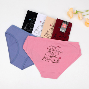 Pour UOKIN femmes mignon amour chat dessin animé coton sous-vêtements taille moyenne basique vêtements quotidiens slips couverture complète dos-quotidien tricoté - Product Image 2