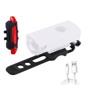 Ensemble de lumières de vélo, phare avant avec feu arrière, lumière rechargeable par USB, facile à installer, 3 modes, accessoires de phare - Product Image 2