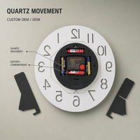 Horloge murale en bois silencieuse blanche simple et moderne avec lumière LED, horloge ronde en MDF de luxe pour la décoration de la maison, salon, logo personnalisé