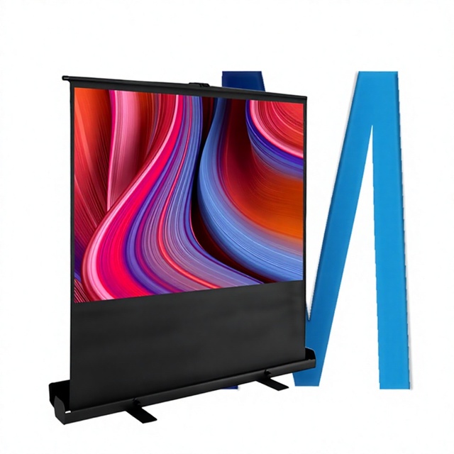 Future 92-inch Manual HD Projector Floor-Rising Curtain Screen 16:9 Portable Matt White Home Use Living Room Bedroom Hotel