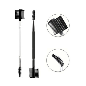 Dual Head Eyebrow Eyelash Brush Nylon Bristles Plastic Handle Grooming <b>Makeup</b> Detailing <b>Tool</b> - Product Image 1