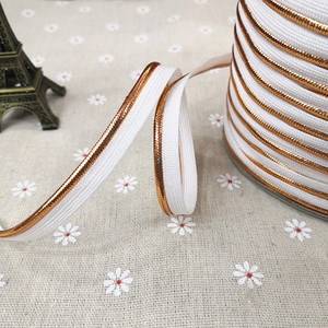 Chất lượng cao phẳng mềm đa màu sắc kim loại đường ống dây thiên vị băng với lurex chủ đề cho túi xách may mặc dệt may nhà - Product Image 4