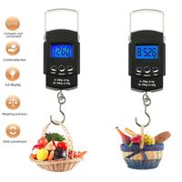 Balance électronique numérique pour bagages 50 kg/110 lb, balance portable pour valises, balance de voyage avec poignée, balance suspendue pour le poisson