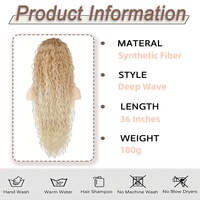 Postiche queue de cheval 36 pouces Extensions de queue de cheval synthétique longue ondulée colorée avec cordon de serrage blonde pour femmes noires