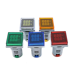 Mini dijital voltmetre ampermetre 22mm kare AC 20-500V 0-100A Amp <span class=keywords><strong>Volt</strong></span> voltmetre metre çift LED göstergesi Pilot lamba ışık - Product Image 2