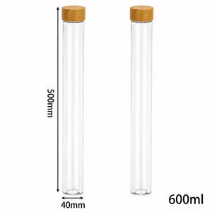 Envases cilíndricos delgados de plástico transparente de 600 ml, tipo tubo de ensayo, herméticos, para postres, cafeterías y yogurterías - Product Image 4