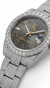 Round 41 MM Folding Clasp with <b>Safety</b> Moissanite Glass Stainless Steel Simple Antique Luxury Fashion Wrist Watch - Product Image 4
