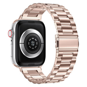 Correa de reloj de pulsera de metal de acero inoxidable de repuesto RYB para <span class=keywords><strong>Apple</strong></span> <span class=keywords><strong>Watch</strong></span> Ultra 9 8 7 6 5 4 3 2 <span class=keywords><strong>SE</strong></span> 38/40/41mm 42/44/45mm - Product Image 2