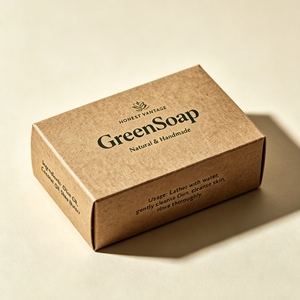 Boîte en papier kraft avec logo imprimé numérique personnalisé pour l'emballage de savon, de produits de beauté et de thé, avec finition mate et design pliable - Product Image 4