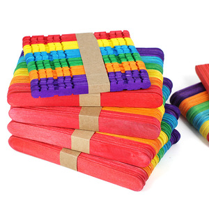 Rainbow Popsicle DIY Winter Craft Bâton en bois écologique et durable pour crème glacée jetable et décor <span class=keywords><strong>de</strong></span> Noël - Product Image 3