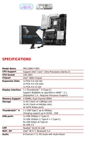 Vente chaude MSI PRO Z890 P WIFI Ultra 9 DDR5 5G Lan WIFI7 PCIe 5.0 LGA 1851 CPU pour 15e CPU Ultra 9/7/5 285K 265K 245K Processeur