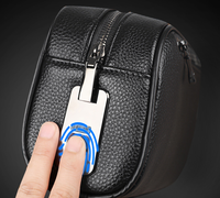 Nouveauté - Sacs à main antivol pour hommes en cuir PU, pochette pour hommes avec serrure intelligente à empreintes digitales, sacoche homme
