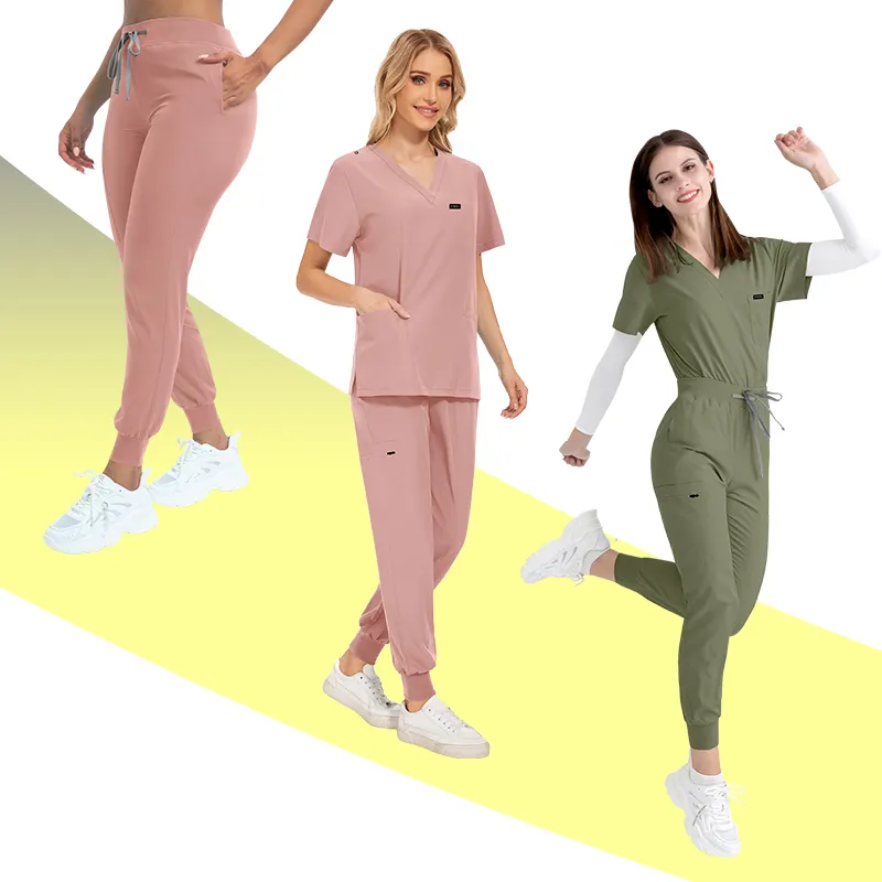 Set di Scrub per allattamento lavabile in poliestere e Rayon in tessuto traspirante per uniformi da cura da donna