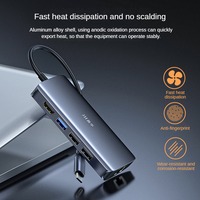 Adaptor Multiport USB, USB3.0 USB C ke 6 in 1 HUB USB C HUB-6 in 1 multifungsi mendukung semua Tipe C stasiun Dok Saluran