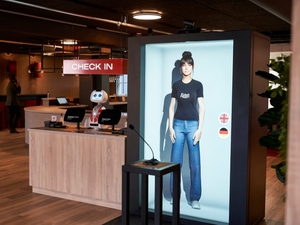 New ba chiều thiết bị 75 85 98 inch màn hình cảm ứng 3D trong suốt Kích thước con người Holographic hộp hiển thị được xây dựng trong ai phần mềm - Product Image 5