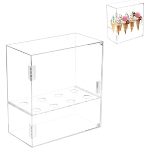 Manufacturer Custom 8 Holes Clear Acrylic Ice Cream Cone Display Case for Retail Store - Product Image 2