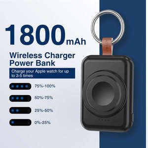 Mini batterie externe magnétique sans fil 15W 1800mAh Li-Polymère avec LED, charge rapide pour montre, solution de charge portable - Product Image 3