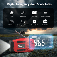 Afetten Kurtulma SOS Alarmı Taşınabilir Jeneratör Çok Fonksiyonlu AM/FM/NOAA Hava Durumu Bandı İnternet Radyosu El Kranklı Şarj Edilebilir