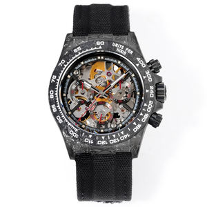 Reloj Mecánico Automático con Cristal de Zafiro y Fecha, Superficie Circular Transparente, Movimiento Cronógrafo Multifunción - Product Image 1