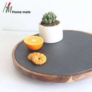 Nuevo producto, decoración del hogar, arte y artesanía, pizarra redonda portátil y tabla de quesos de madera, Susan perezosa - Product Image 5