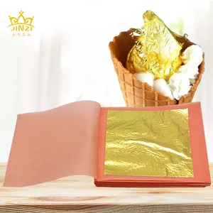 99% fogli di foglia d'oro puro carta decorazione alimentare 24K lamina d'oro puro carta foglia d'oro commestibile