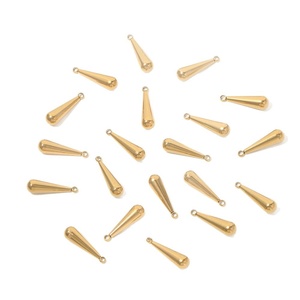 Cadena de Acero Inoxidable con Colgante Pequeño en Forma de Lágrima, Chapado en Oro al Vacío, para Pulseras y Collares, Accesorios para Joyería DIY - Product Image 1