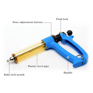 Pistola de Inyección Veterinaria Semiautomática de 50 ml con Dosis Ajustable, Jeringa para Vacunación de Ganado, Aves de Corral, Cerdos, Ovejas y Granjas - Product Image 6