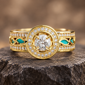 Anello Artistico Smaltato da Donna, Anello alla Moda per un Look Quotidiano Trendy - Product Image 4