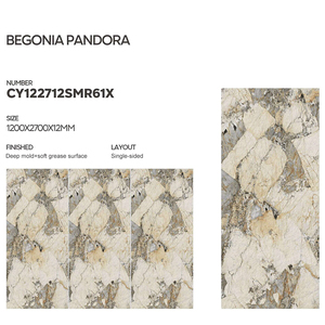 Begonia Pandora thiêu kết đá gốm đánh bóng tráng men slab bảng Top sứ Đá Cẩm Thạch bóng slab thiêu kết đá gạch - Product Image 4