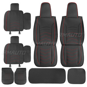 Juego de 1/5 Fundas de Asiento de Coche de Cuero con Cojín de Lino, Protector Universal para la Mayoría de los Sedanes, SUV y Camionetas Pequeñas - Product Image 2