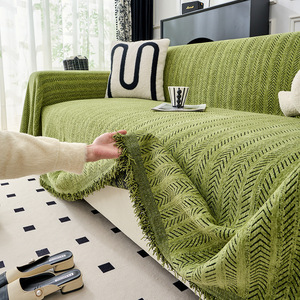 غطاء أريكة عصري من الشينيل قابل للتخصيص بنمط V وشراشيب، متوفر بتصميم OEM/ODM - Product Image 3