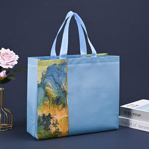 Vente en gros de sacs à provisions fourre-tout en toile non tissée réutilisables recyclés imprimés personnalisés - Product Image 4