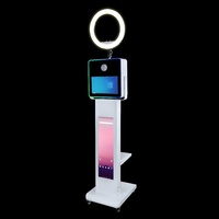 Photomaton GT-360 en bois et métal pour appareils photo reflex numériques, smartphones et iPad - Impression instantanée en libre-service, fête d'anniversaire, garantie de 2 ans, charge de 350 kg