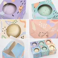 Boîte d'emballage en carton rigide recyclable pour bombes de bain, avec fenêtre de visualisation pour sérum de soin, finition mate, fermeture magnétique, personnalisable
