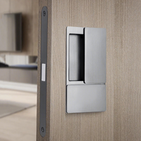 Serrure de porte intérieure d'hôtel moderne avec design plat intégré en zinc, silencieuse et minimaliste, pour porte coulissante de chambre à coucher