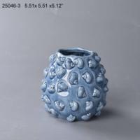Pot de fleurs de jardin en céramique avec texture en relief marin et design d'escargot terrestre tridimensionnel, couleur personnalisable chromée