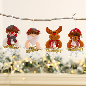 Nouvelles décorations de Noël transfrontalières, ornements pour sapin de Noël, flocons de neige, plaques dorées avec lettres, décorations de bonhomme de neige. - Product Image 1