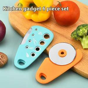 Ensemble de 6 râpes en acier inoxydable-empilable, portable avec anneau de rangement-outil de cuisine pour pizza, vanille - Product Image 4