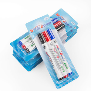 Stylo marqueur effaçable à sec portable, 3 couleurs, effaçable, réutilisable, ensemble de marqueurs pour tableau blanc, pour réunions, bureau, maison - Product Image 1