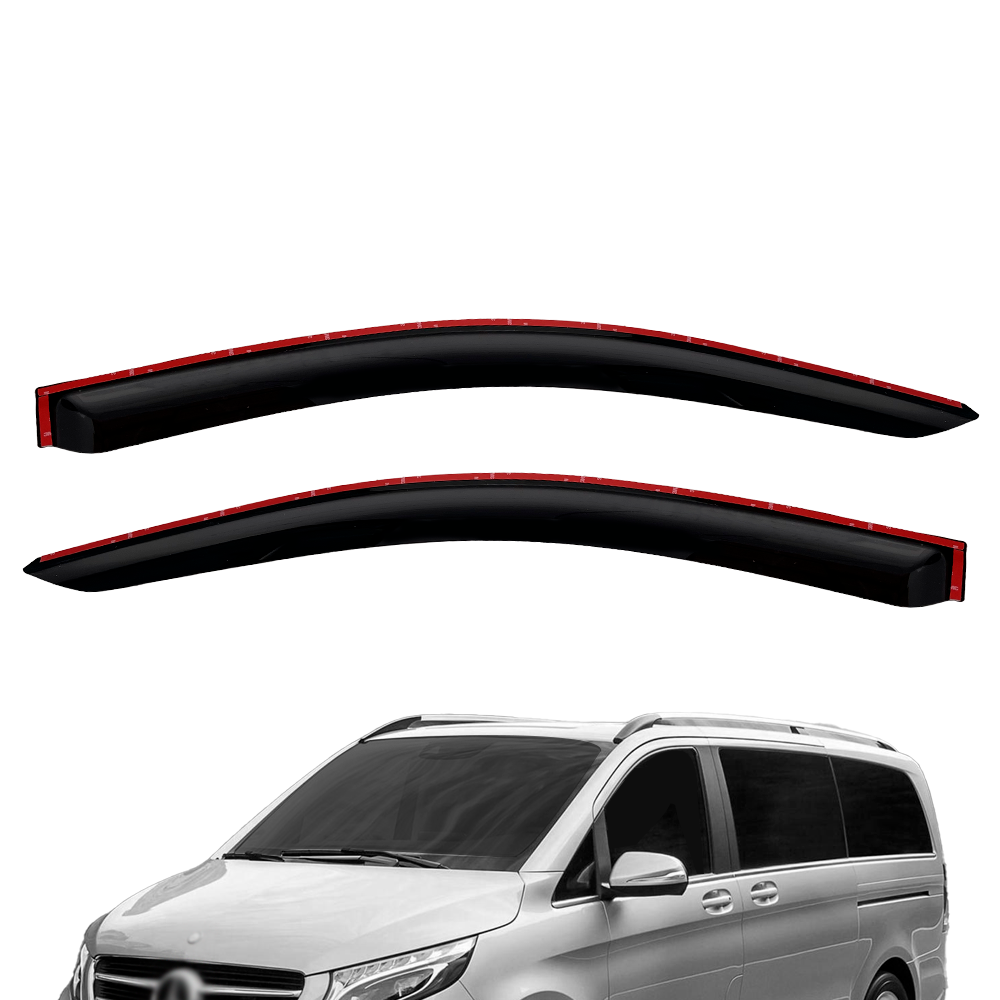 2 X Wind And Rain Deflectors Compatible With Mercedes Vito Viano W639 2003-2014, Dark