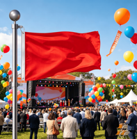 Drapeau rouge uni, bannière en polyester rouge uni pour la décoration extérieure et intérieure, les événements, les sports