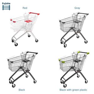 60L Metal <strong>Shopping</strong> Cart Zinc-Plated Supermarket Grocery <strong>Trolley</strong> with Silent PVC Wheels and Child Seat for Retail - Product Image 3
