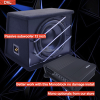 Caisson de basses passif de voiture de tube de klaxon 12 pouces 800W RMS boîtier de caisson de basses trapézoïdal pic 2000W basse forte 12 "subwoofers de voiture portés