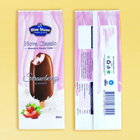 Sac d'emballage de popsicle d'enveloppe de barre de crème glacée à biscuit de papier d'aluminium de congélateur de joint arrière recyclable écologique imprimé personnalisé