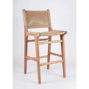 Taburete de Bar de Madera Maciza Estilo Japonés, Color Natural, Resistente, para Cafetería, Bar, Uso Doméstico - Product Image 2