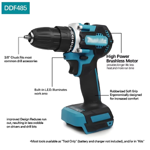 Taladro Percutor Inalámbrico <span class=keywords><strong>Makita</strong></span> 18V LXT Sin Escobillas DDF485, 2 Velocidades, 50Nm Torque Máximo, Portabrocas de 13mm Sin Llave - Solo Herramienta - Product Image 1