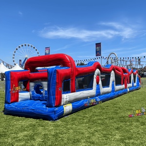 Parcours d'obstacles gonflable directement de l'usine, piste de défi gonflable personnalisée, parcours d'aventure gonflable pour la location d'événements en plein air - Product Image 1