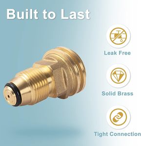 Адаптер для пропанового баллона WSD WHB-YK05 POL QCC1, цельная латунь, клапан для баллона на 100 фунтов, желтая кованая окраска, стандарт США, 1 год гарантии - Product Image 5